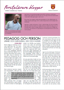 Pedagog och person, lärare och människa